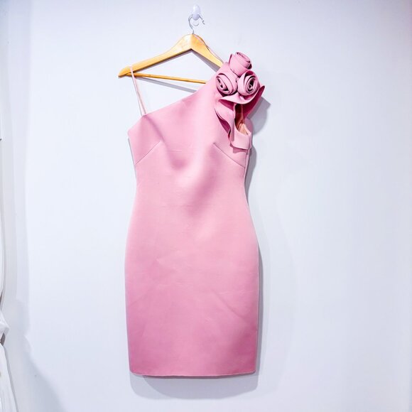 ELIZA J Pink one shoulder floral dress | Feminine party | Size 8 - Picture 2 of 8